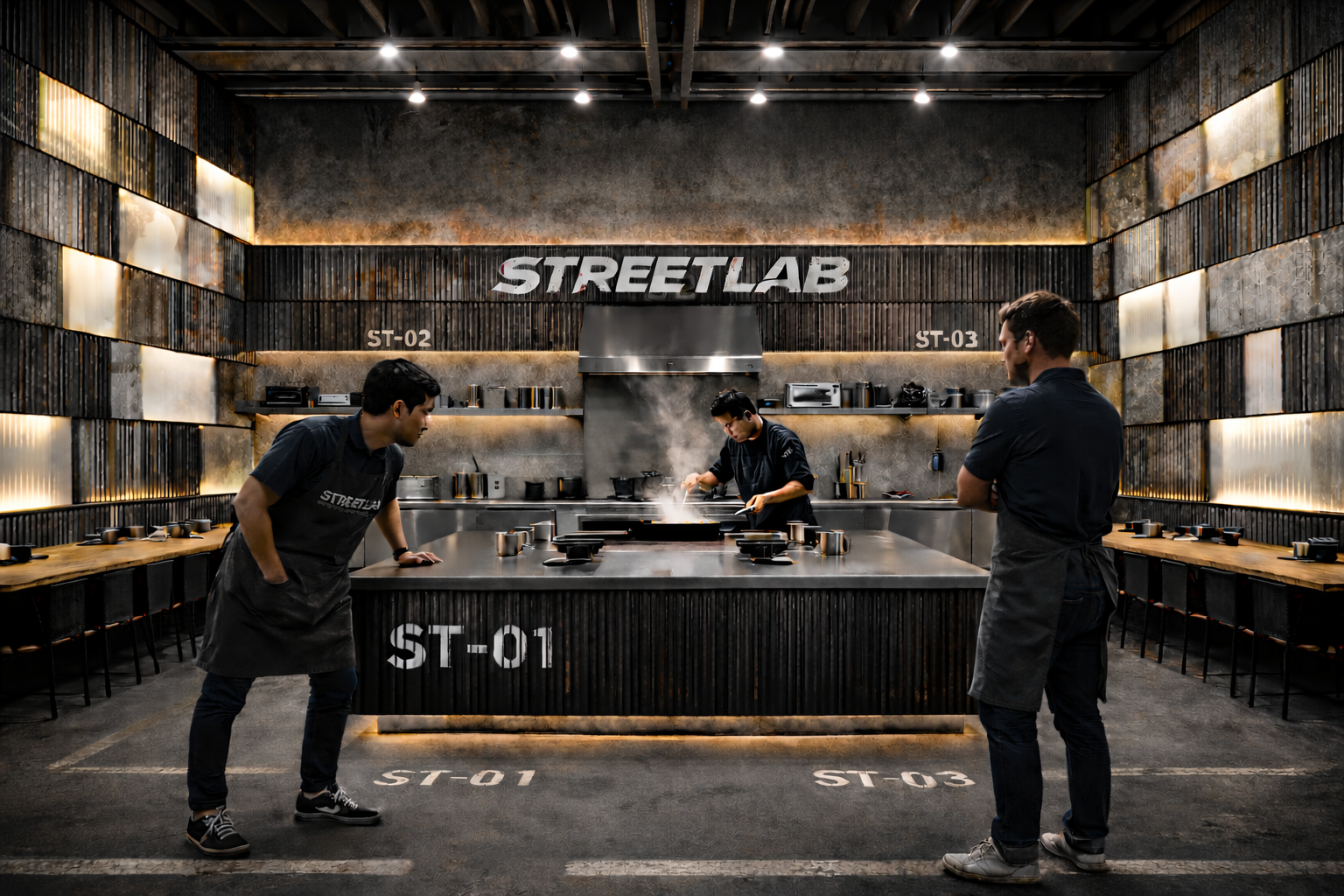 Corrugated Metal System: Street Language Framed for Hospitality Interiors