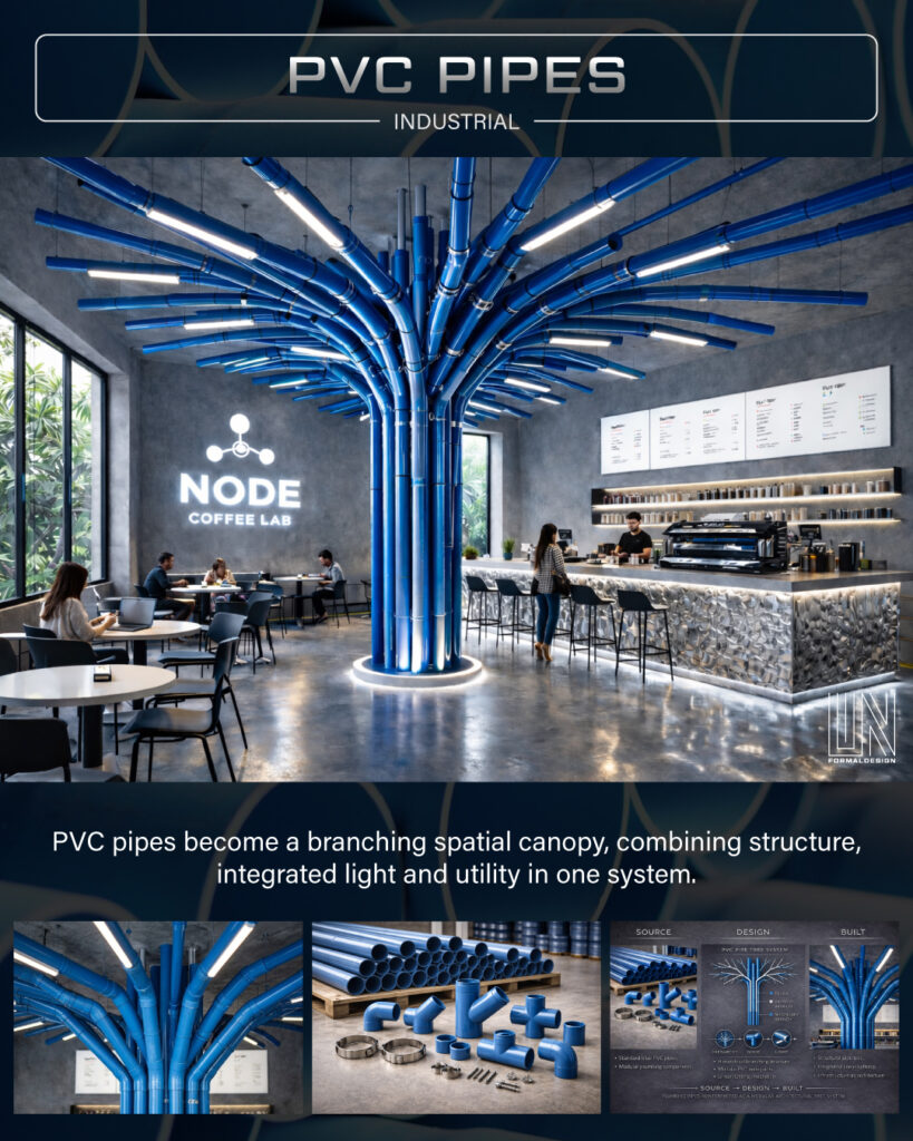 PVC Pipe Tree System for Hospitality Interiors (Thailand)