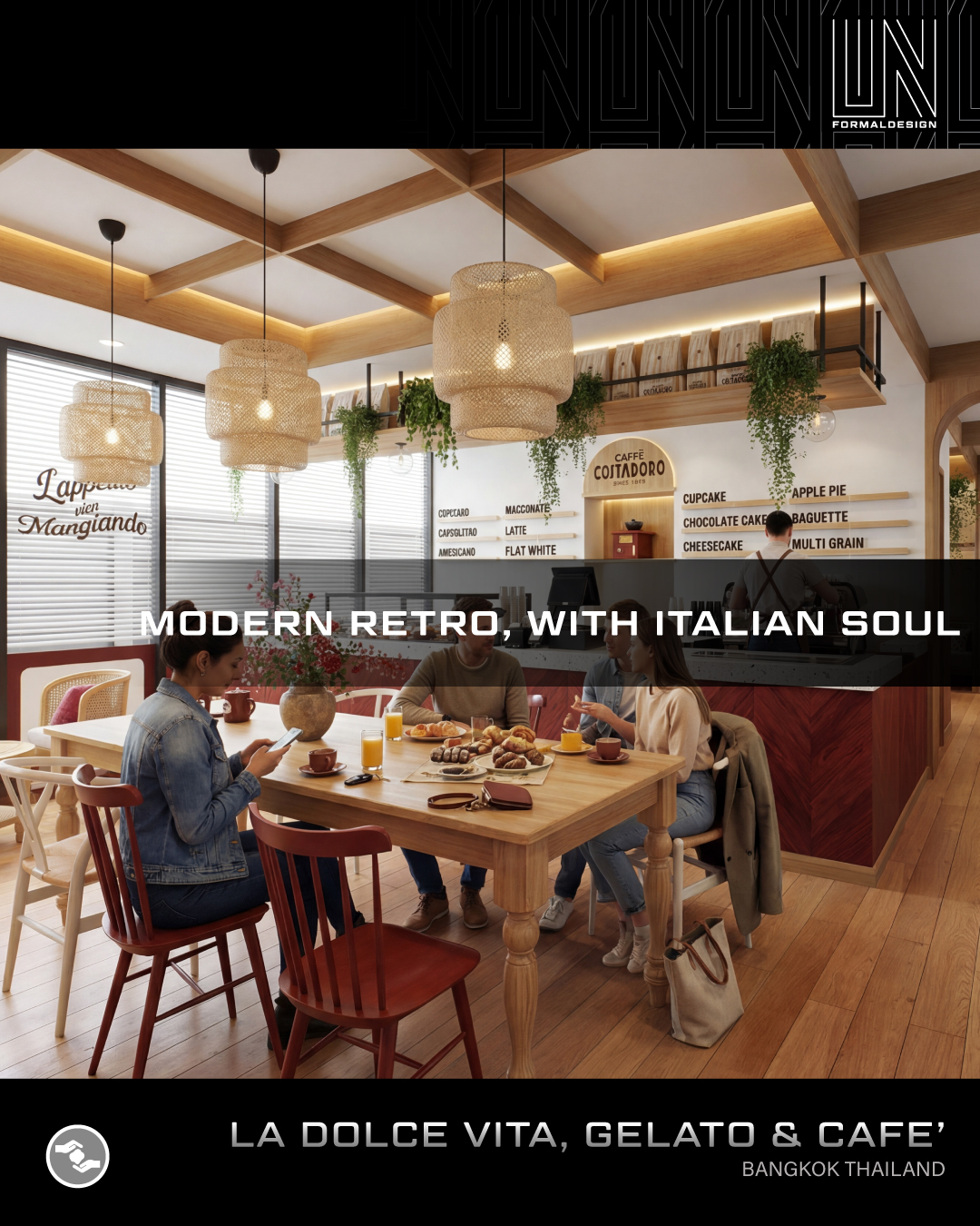 La Dolce Vita: Café Interior Design With Retro Italian Atmosphere (Thailand)